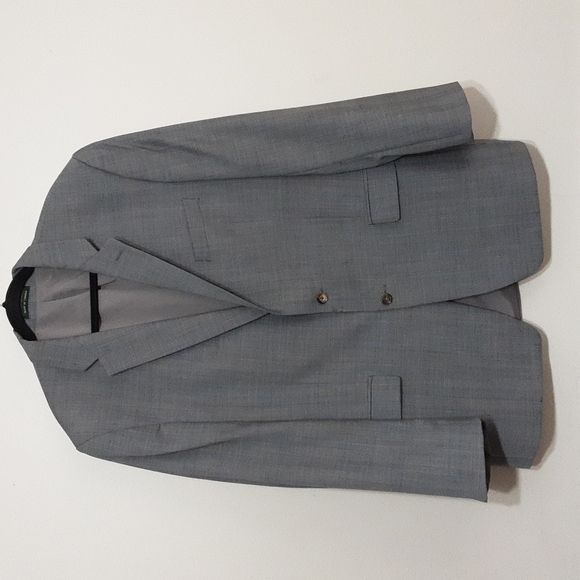 Ralph Lauren mens blazer suit plaid 100% wool Laine size 46L 2 buttons closure - Picture 8 of 8